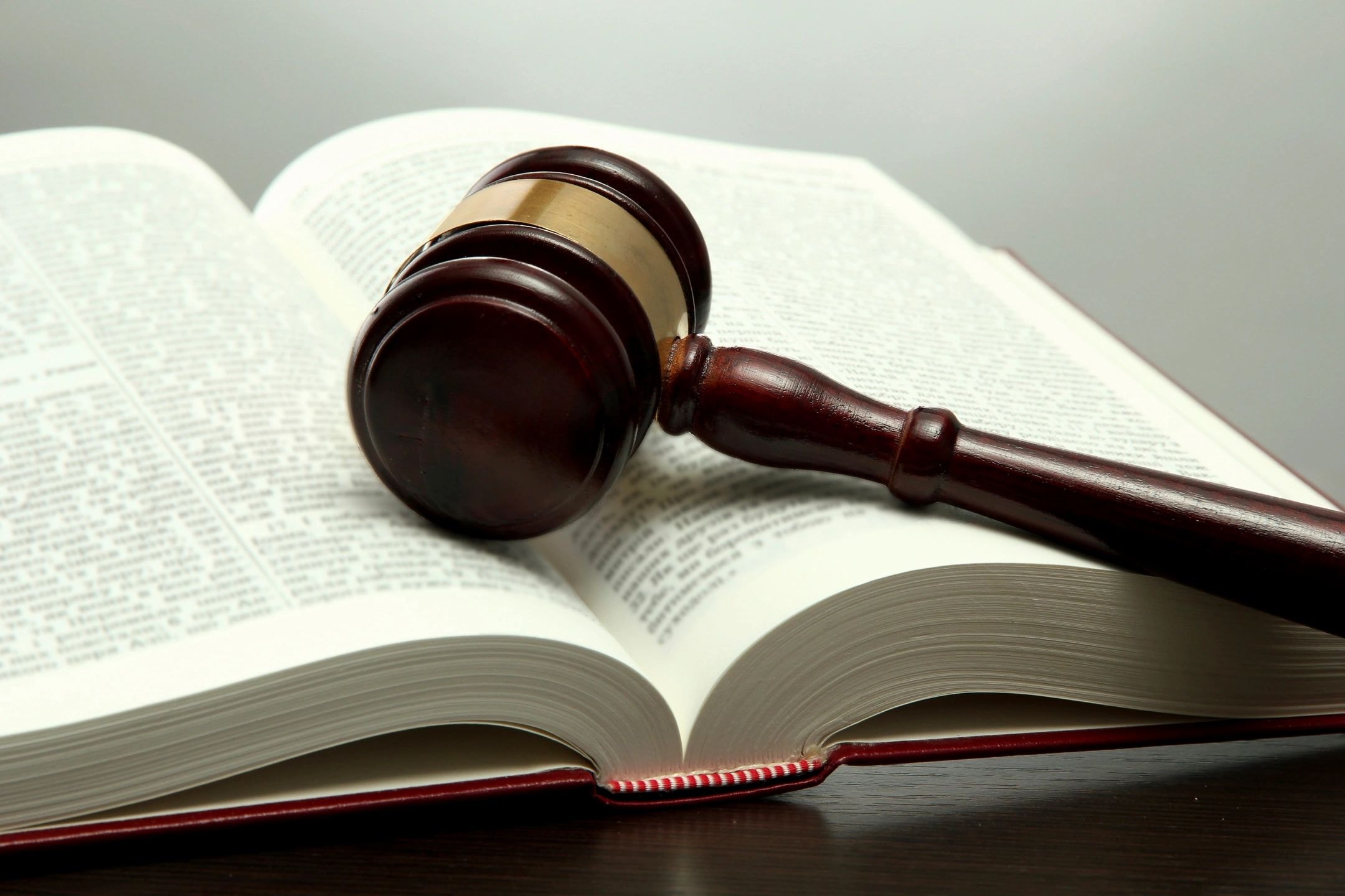 Judge gavel on law book